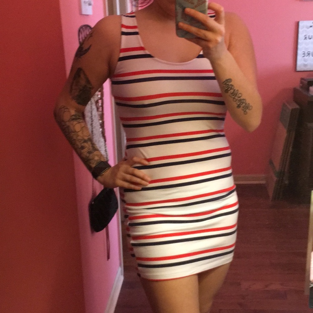 Red, white and blue dress